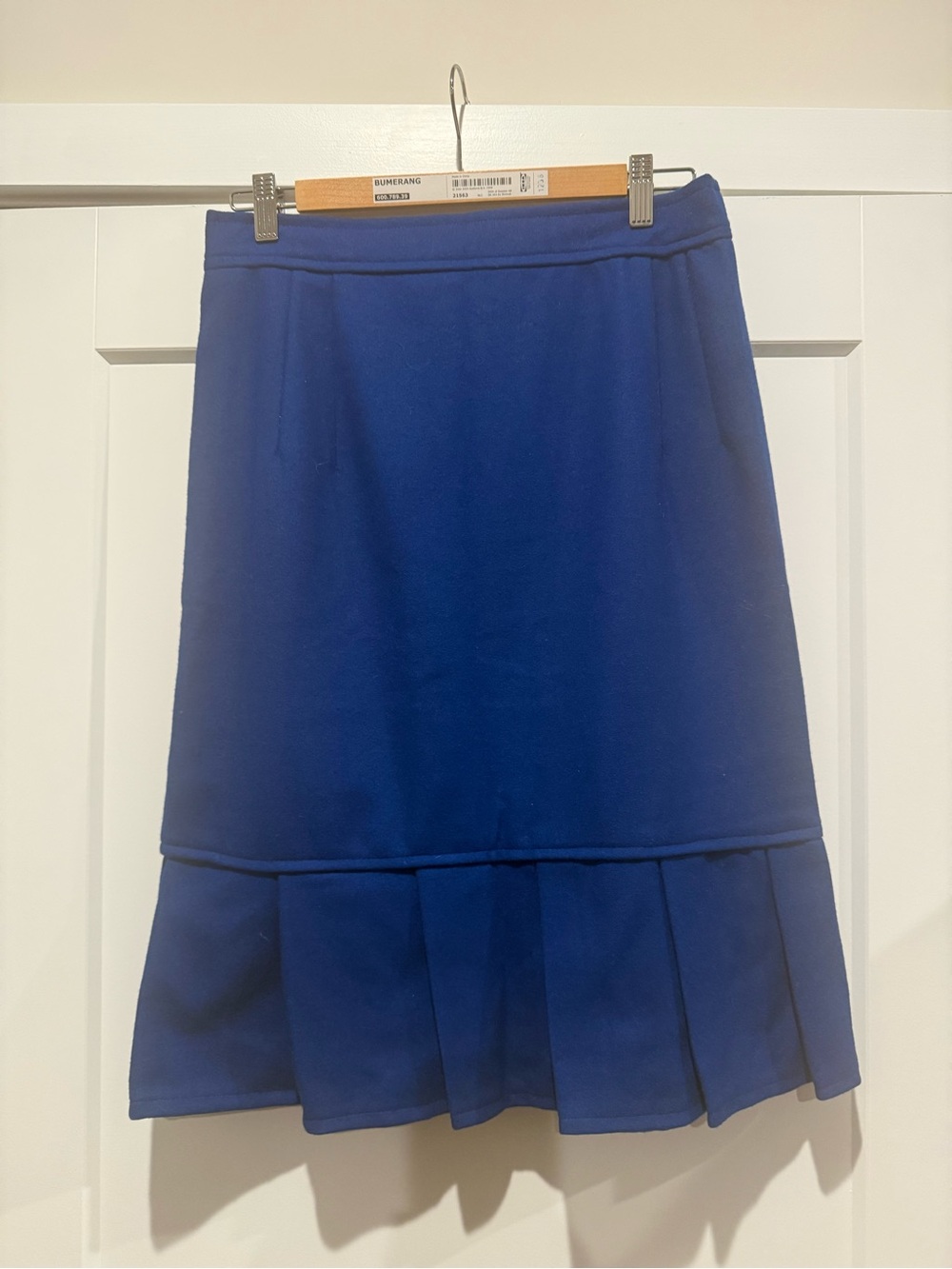 Vintage hand made Classic Blue A-Line Skirt with Flounced Hem - Women